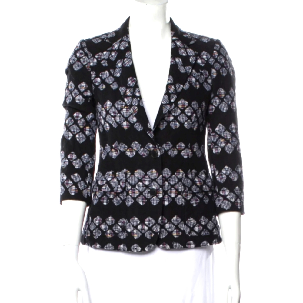 Quilt Patchwork Blazer XS Granny Squares Cottagecore Argyle Band of Outsiders
